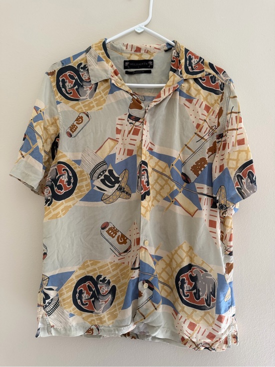 All Saints Other - ALLSAINTS Abstract Print Camp Collar Button-Up Shirt Relaxed Fit Small